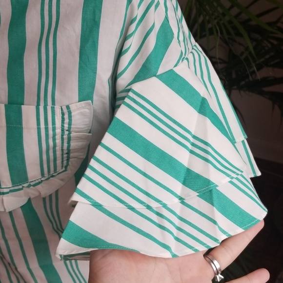 A New Day NWT Ruffle Stripe Blouse Sz XS - Picture 4 of 6